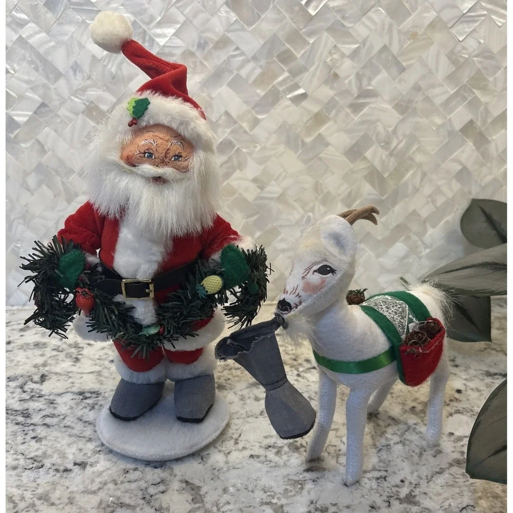 Annalee Christmas Santa and‎ Naughty Goat Dolls Damage Please read holidays